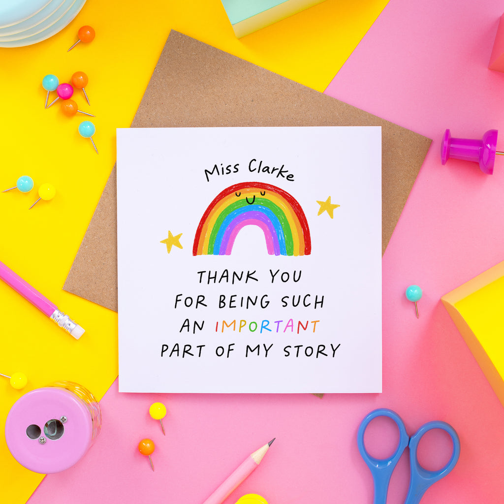 Part Of My Story Thank You Personalised Card