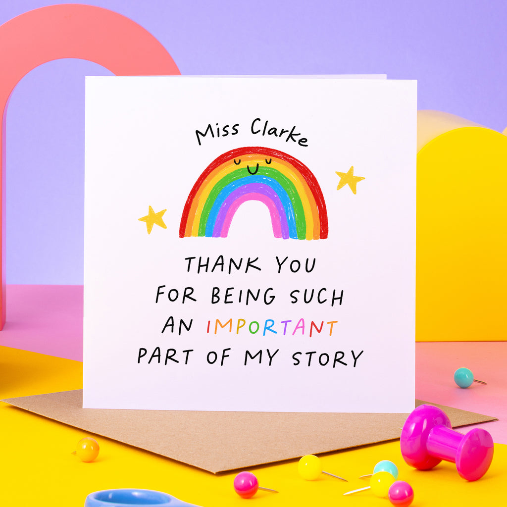 Part Of My Story Thank You Personalised Card