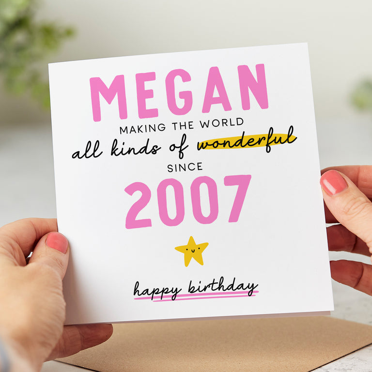 All Kinds Wonderful - Personalised 18th Birthday Card