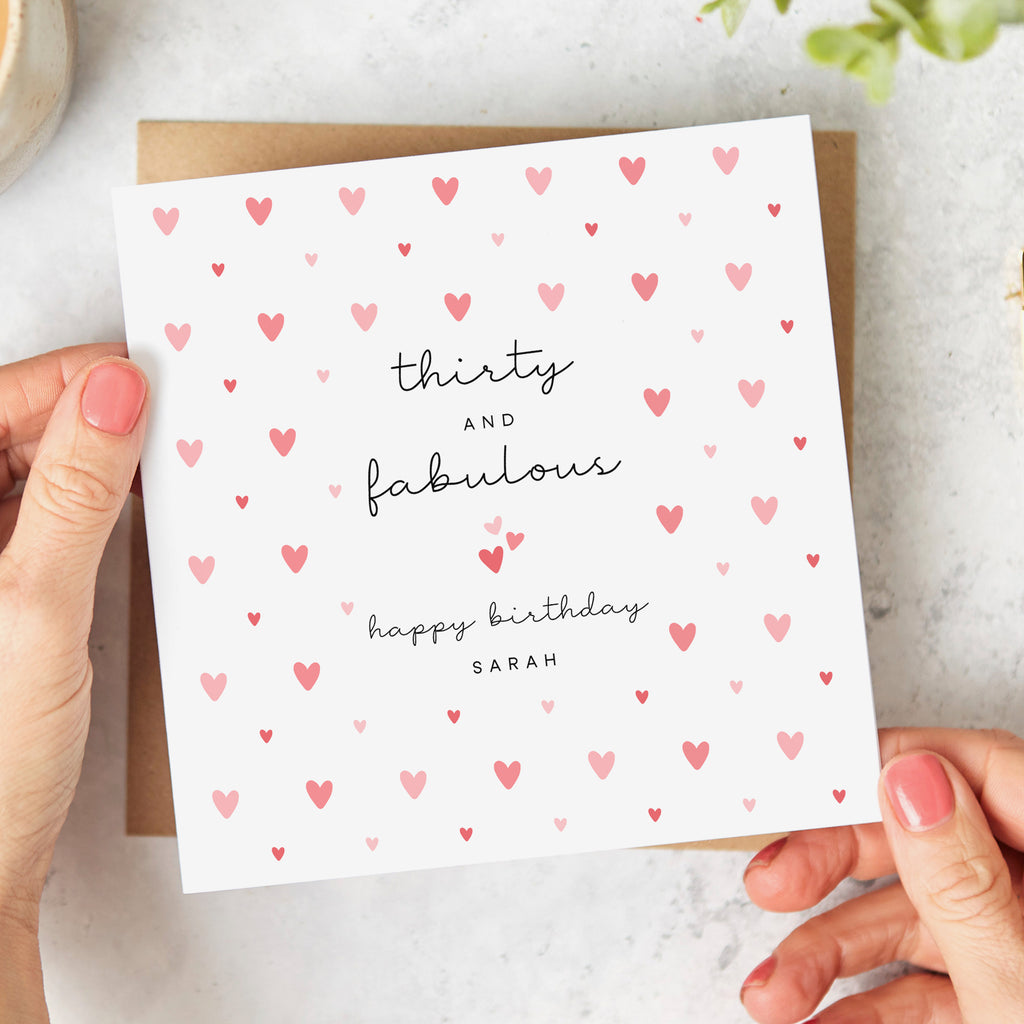 Thirty and Fabulous Personalised Birthday Card