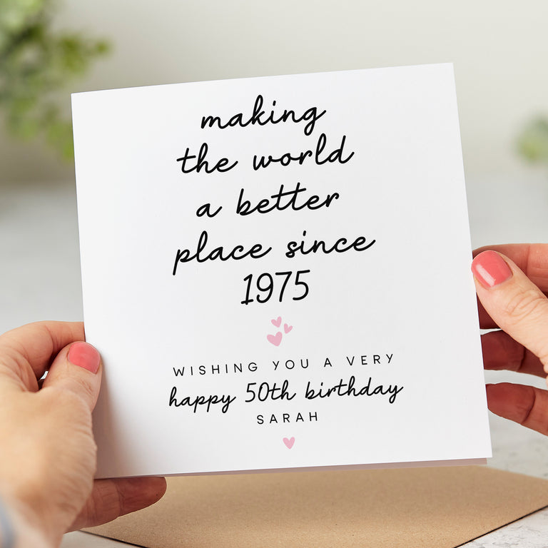 Since 1975 - Personalised 50th Birthday Card