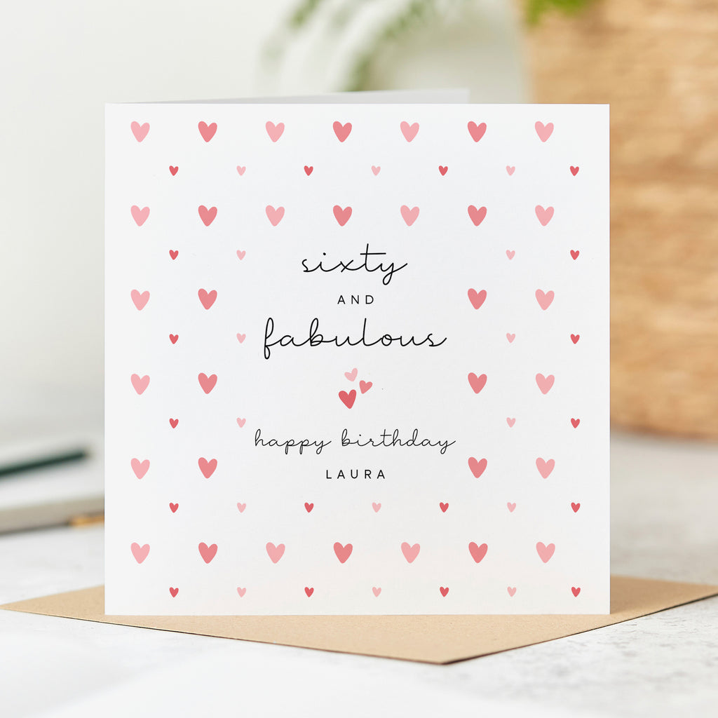 Sixty and Fabulous Personalised Birthday Card