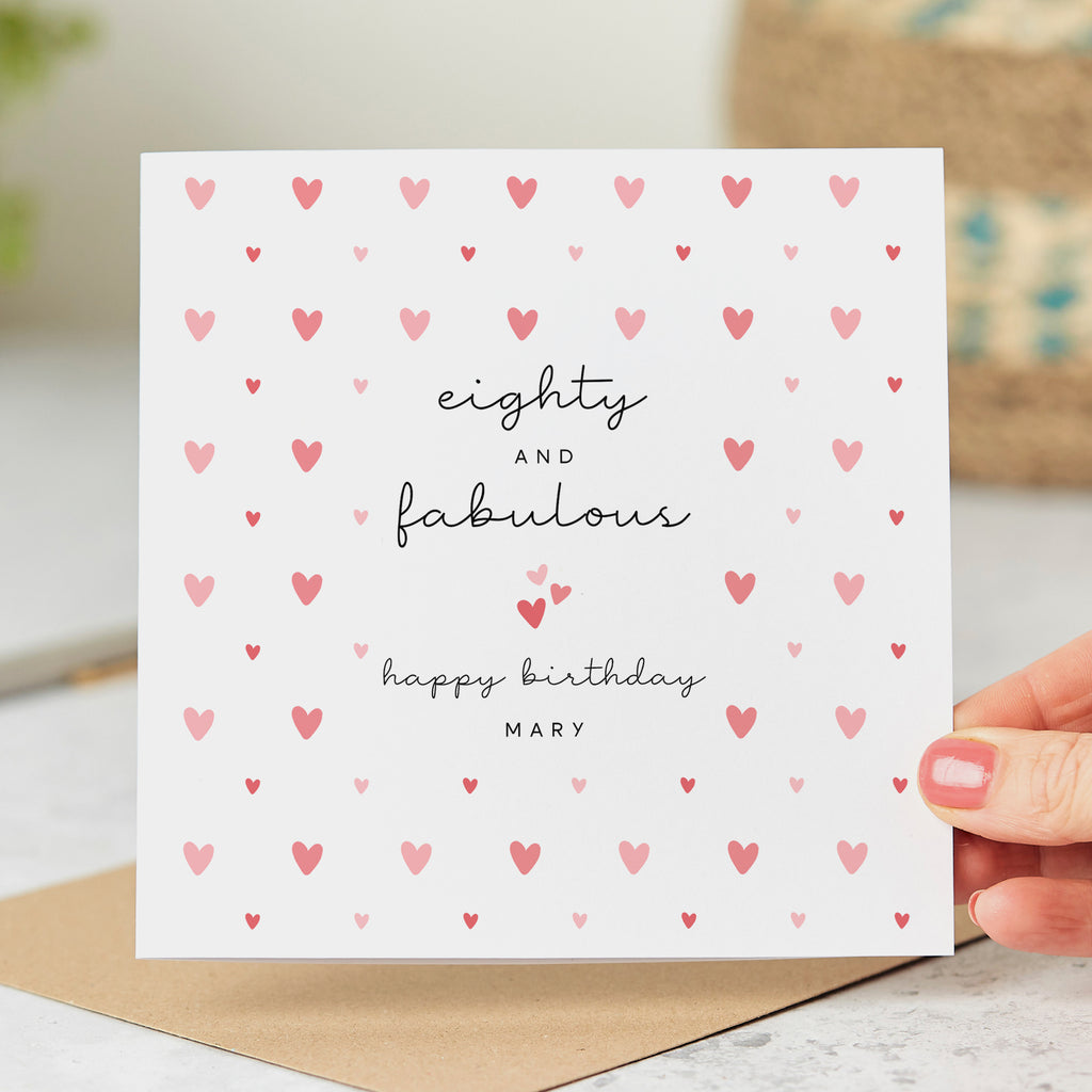 Eighty and Fabulous Personalised Birthday Card