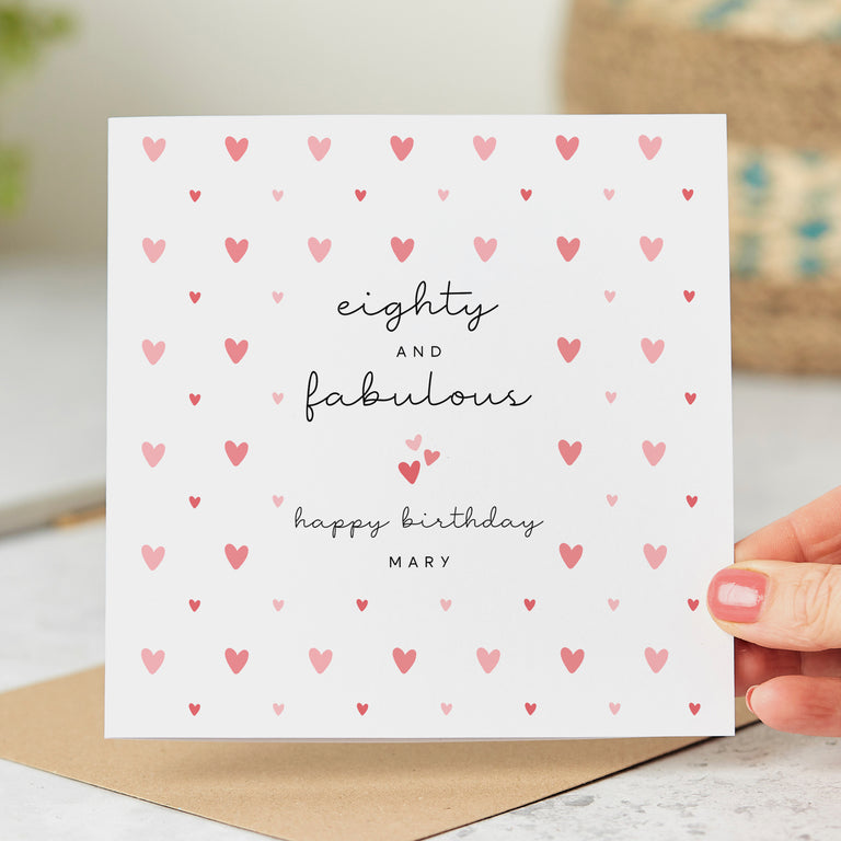 Eighty and Fabulous Personalised Birthday Card
