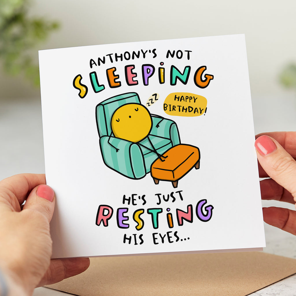 Personalised Birthday Card - Not Sleeping