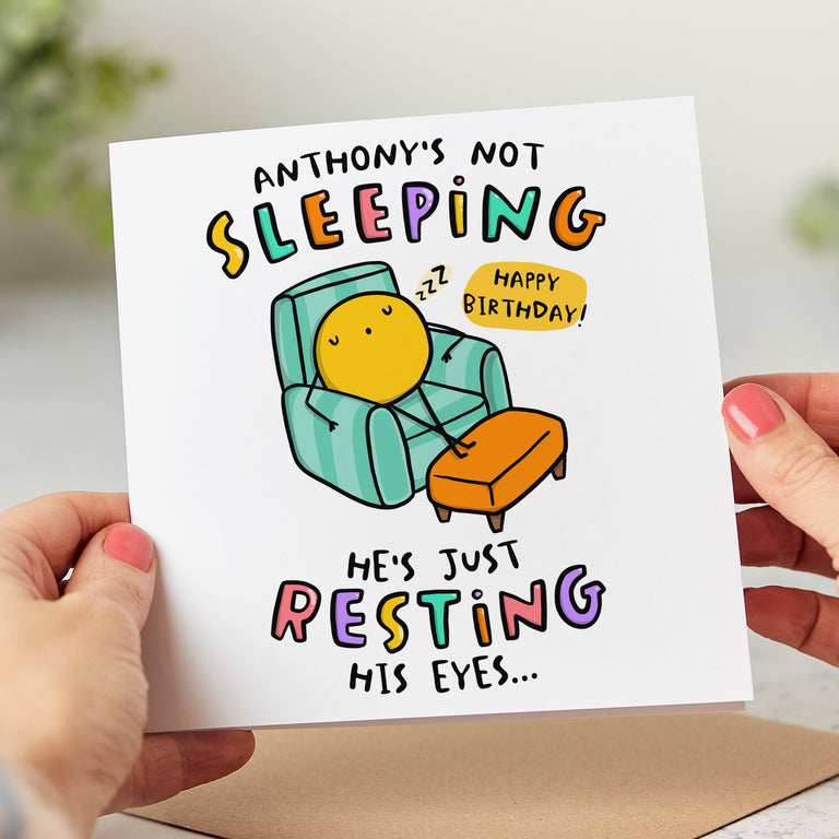 Personalised Birthday Card - Not Sleeping