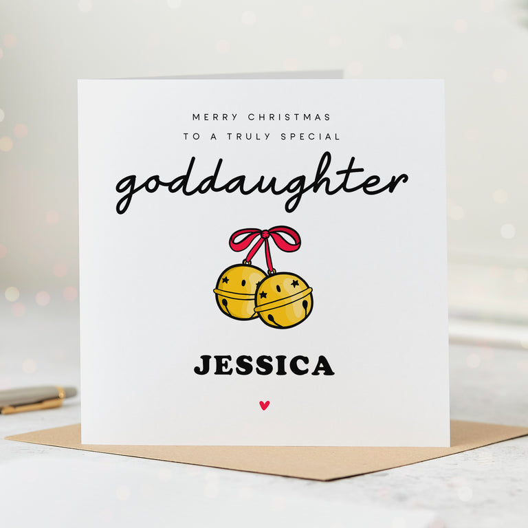 Goddaughter Truly Special - Personalised Christmas Card