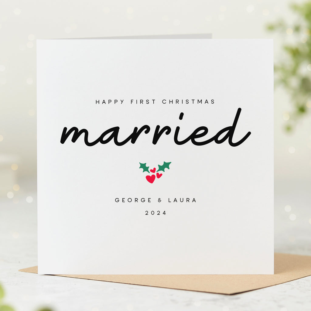 First Christmas Married Card
