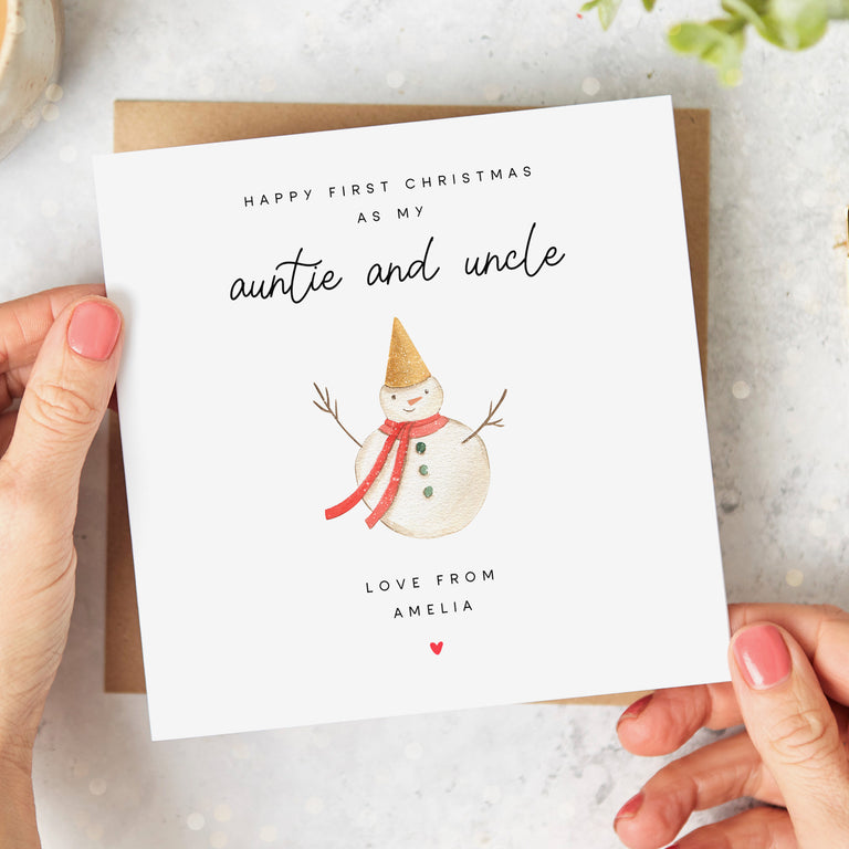 Auntie and Uncle 1st Christmas Personalised Card
