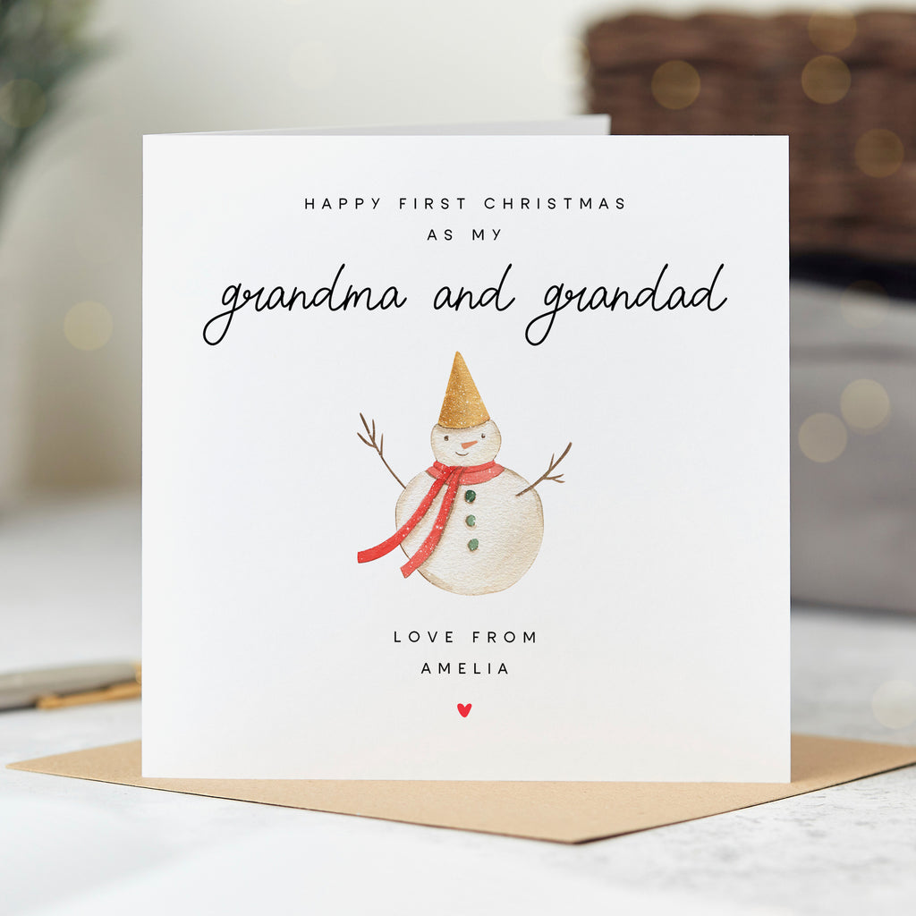 Grandma and Grandad 1st Christmas Personalised Card