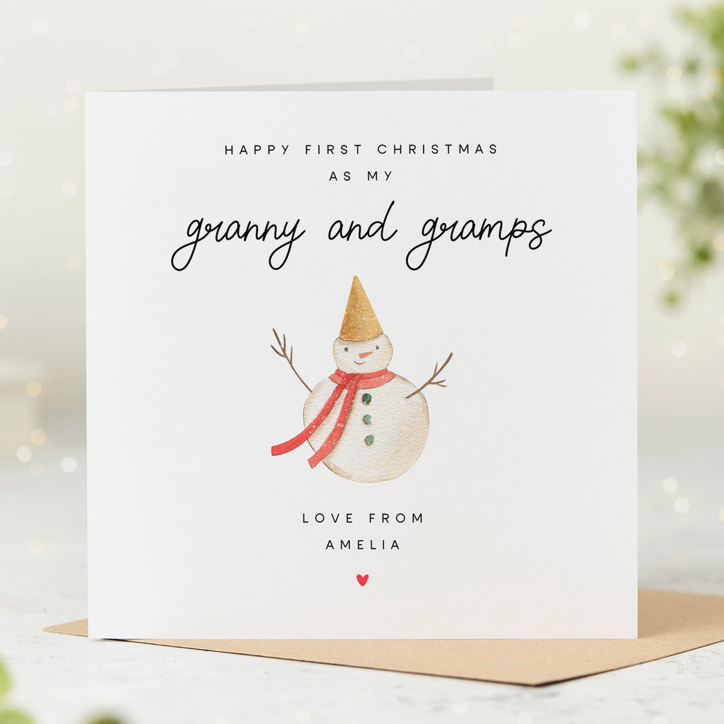 Granny and Gramps 1st Christmas Personalised Card