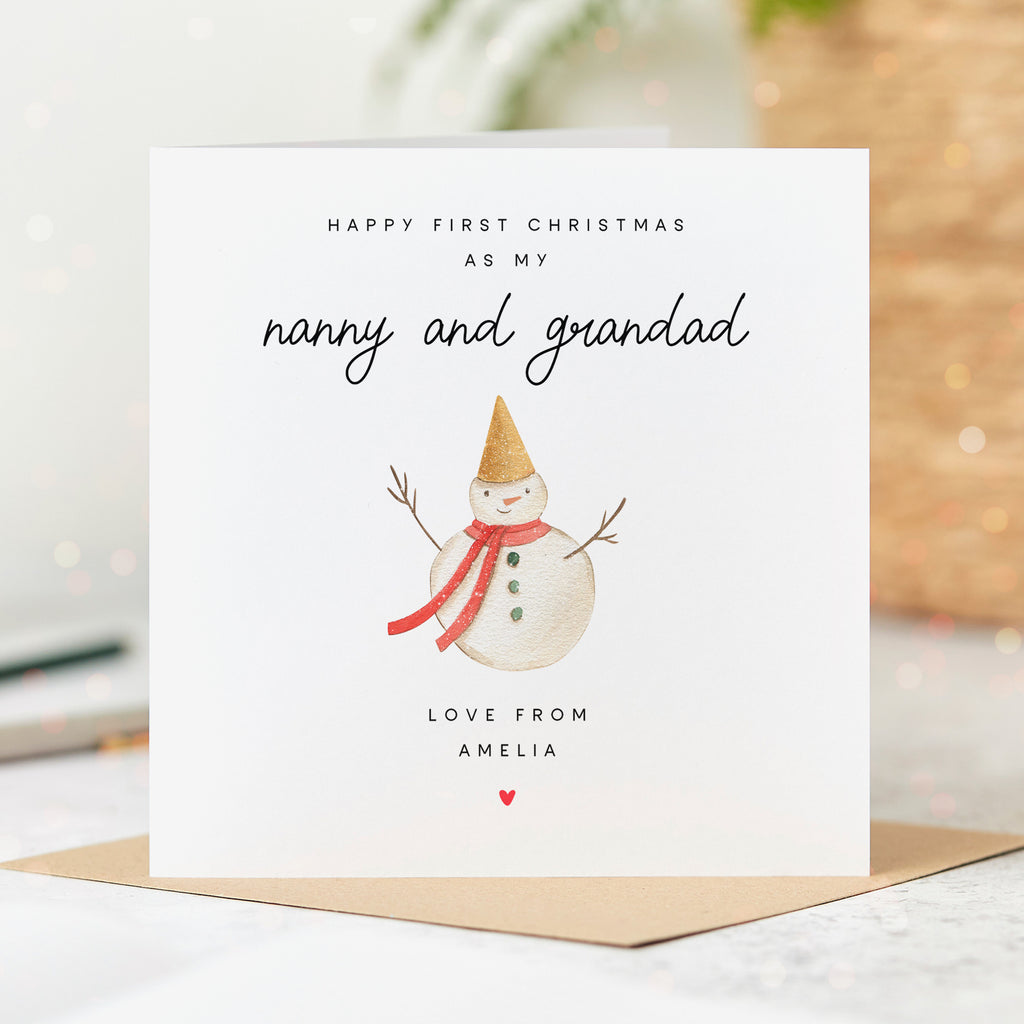 Nanny and Grandad 1st Christmas Personalised Card