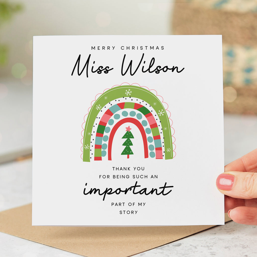 Personalised Christmas Card - Teacher Part of My Story