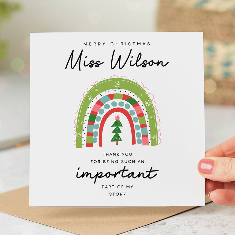 Personalised Christmas Card - Teacher Part of My Story