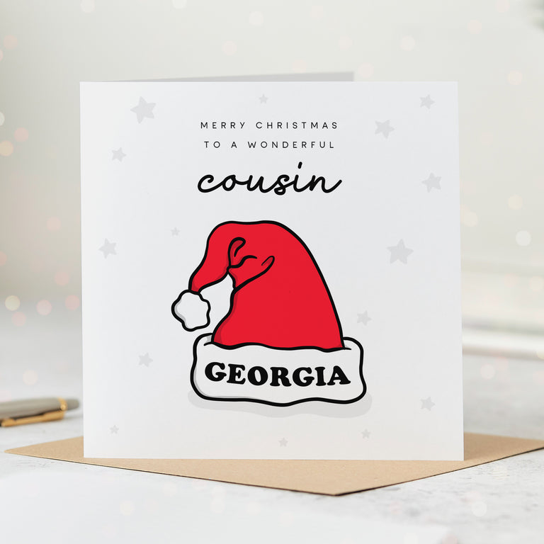 Cousin Wonderful Personalised Christmas Card