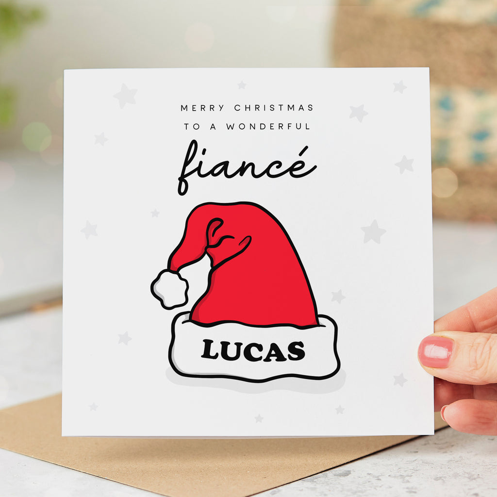 Fiancé Wonderful Personalised Christmas Card
