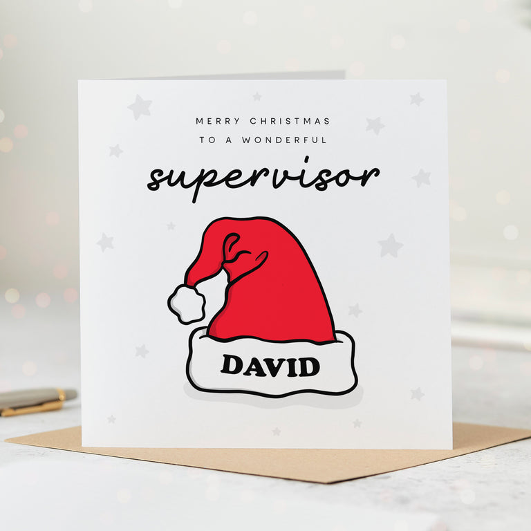 Supervisor Wonderful Personalised Christmas Card