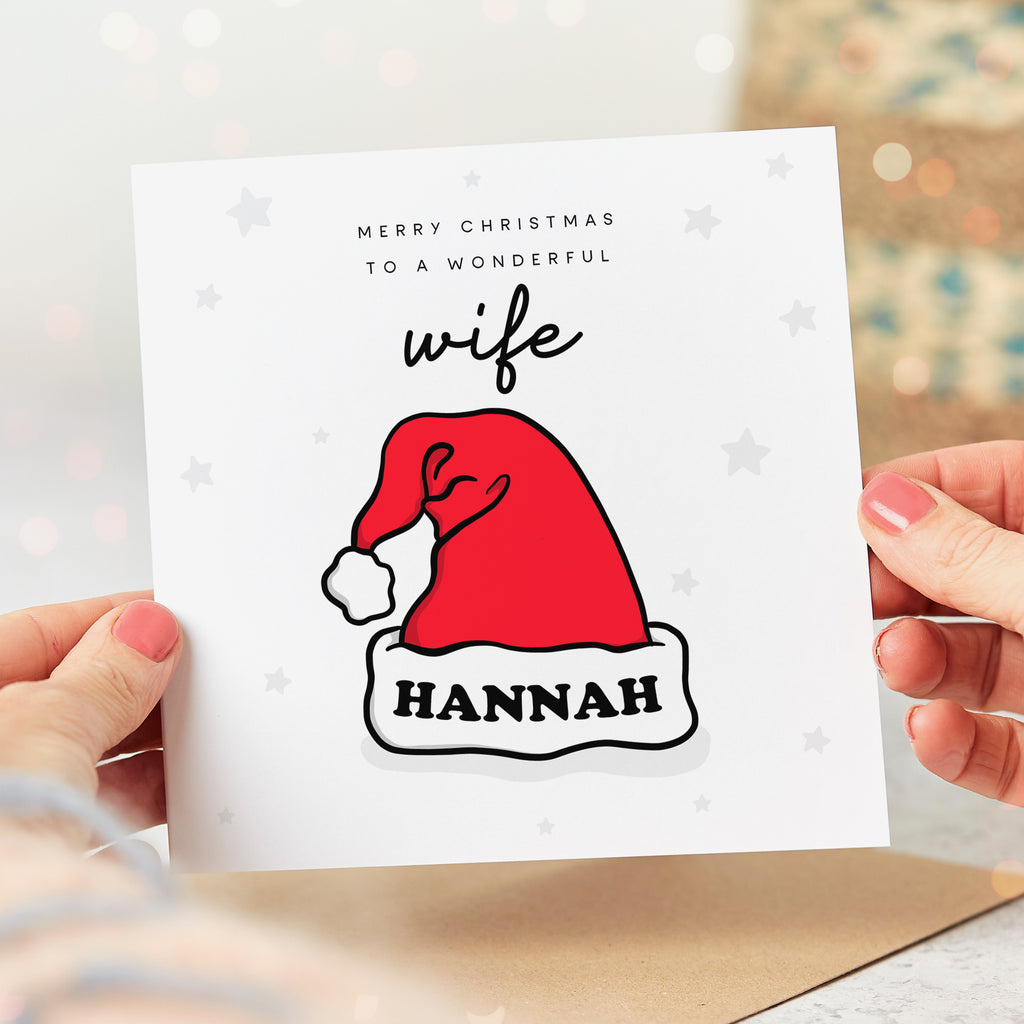 Wife Wonderful Personalised Christmas Card