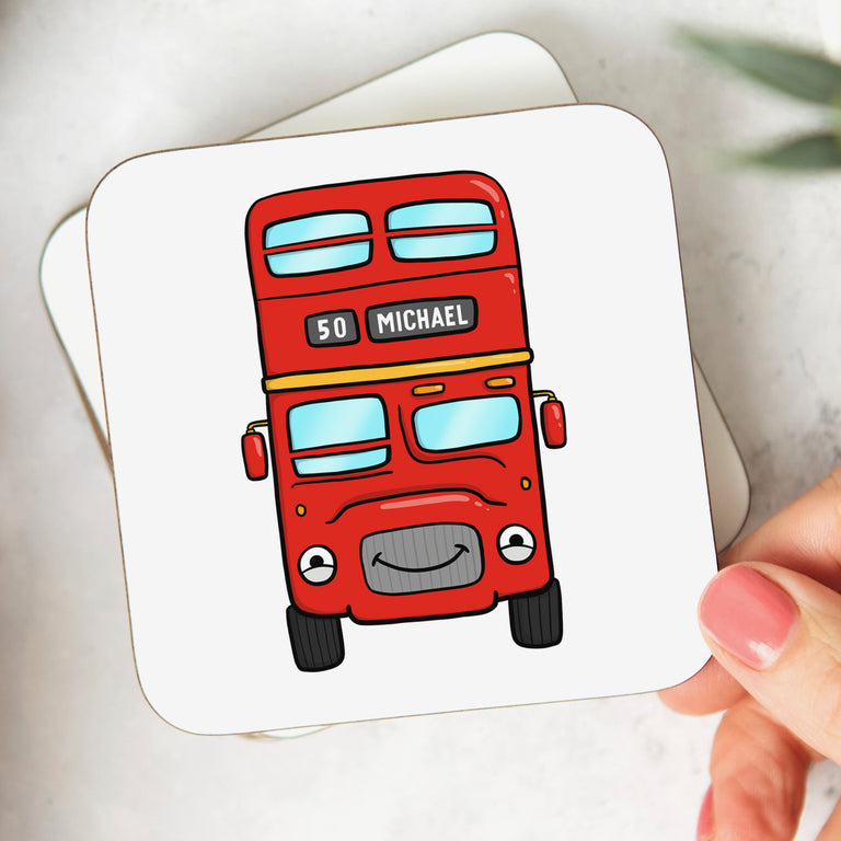 Personalised Coaster - Red Bus