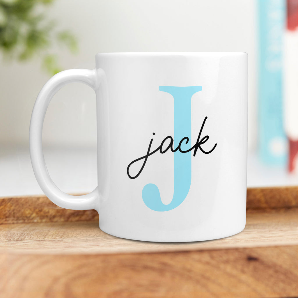 Personalised Mug - Initial and Name Blue