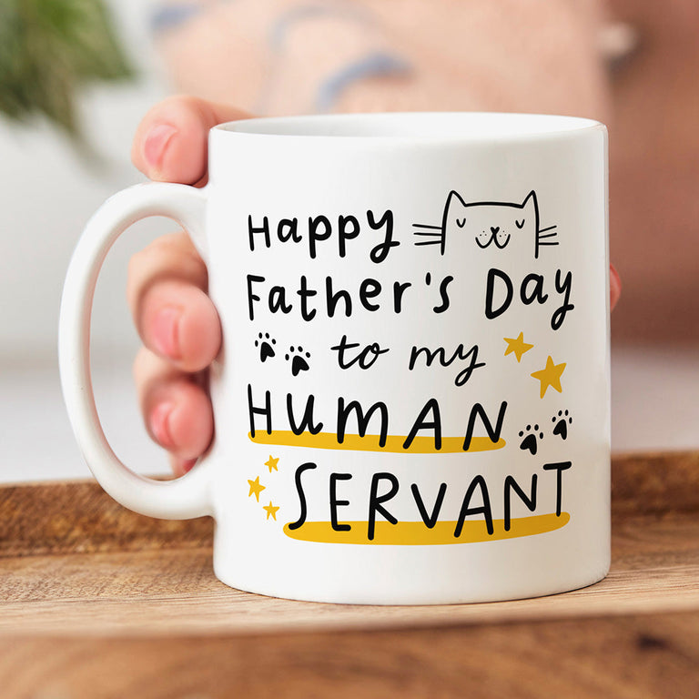 Personalised Father's Day Mug - Cat Human Servant