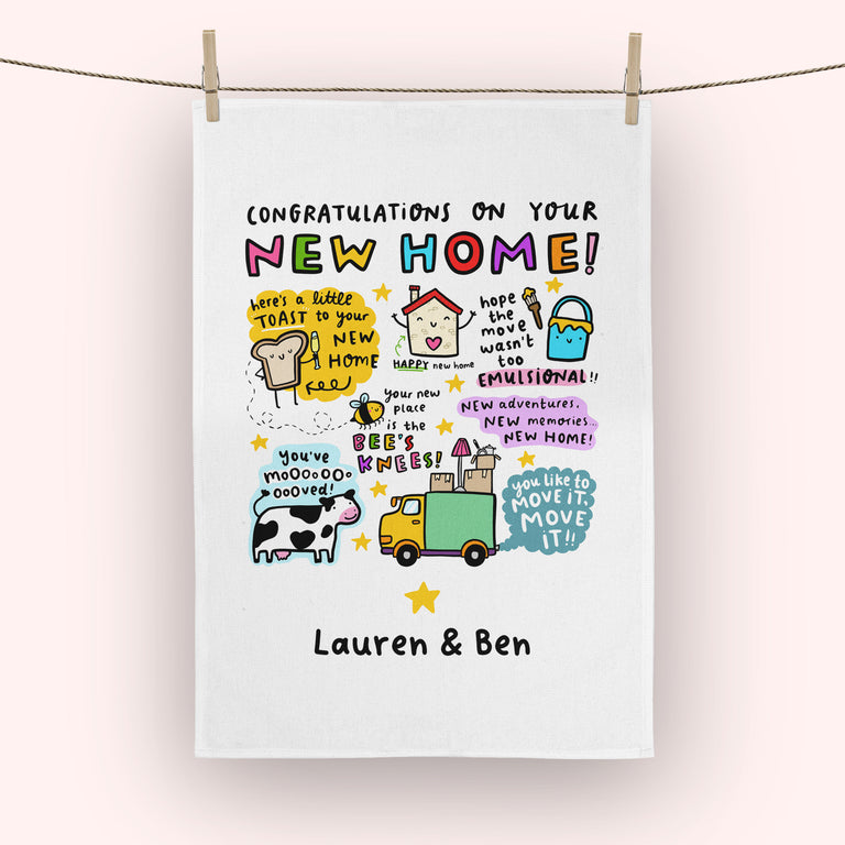 New Home Personalised Tea Towel