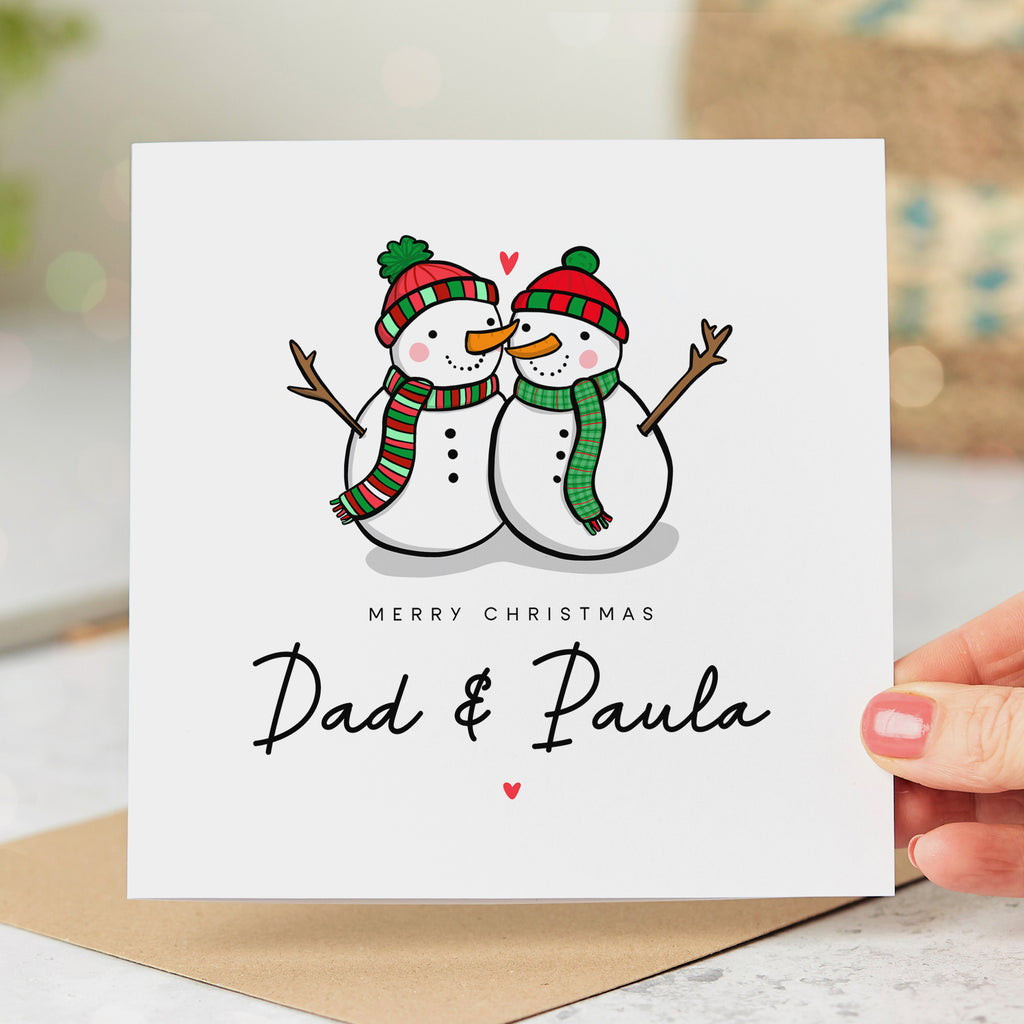 Dad and Partner Personalised Christmas Card