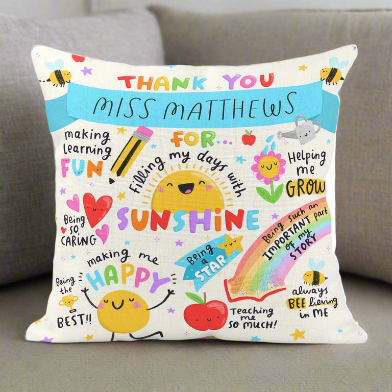Personalised Teacher Thank You Cushion