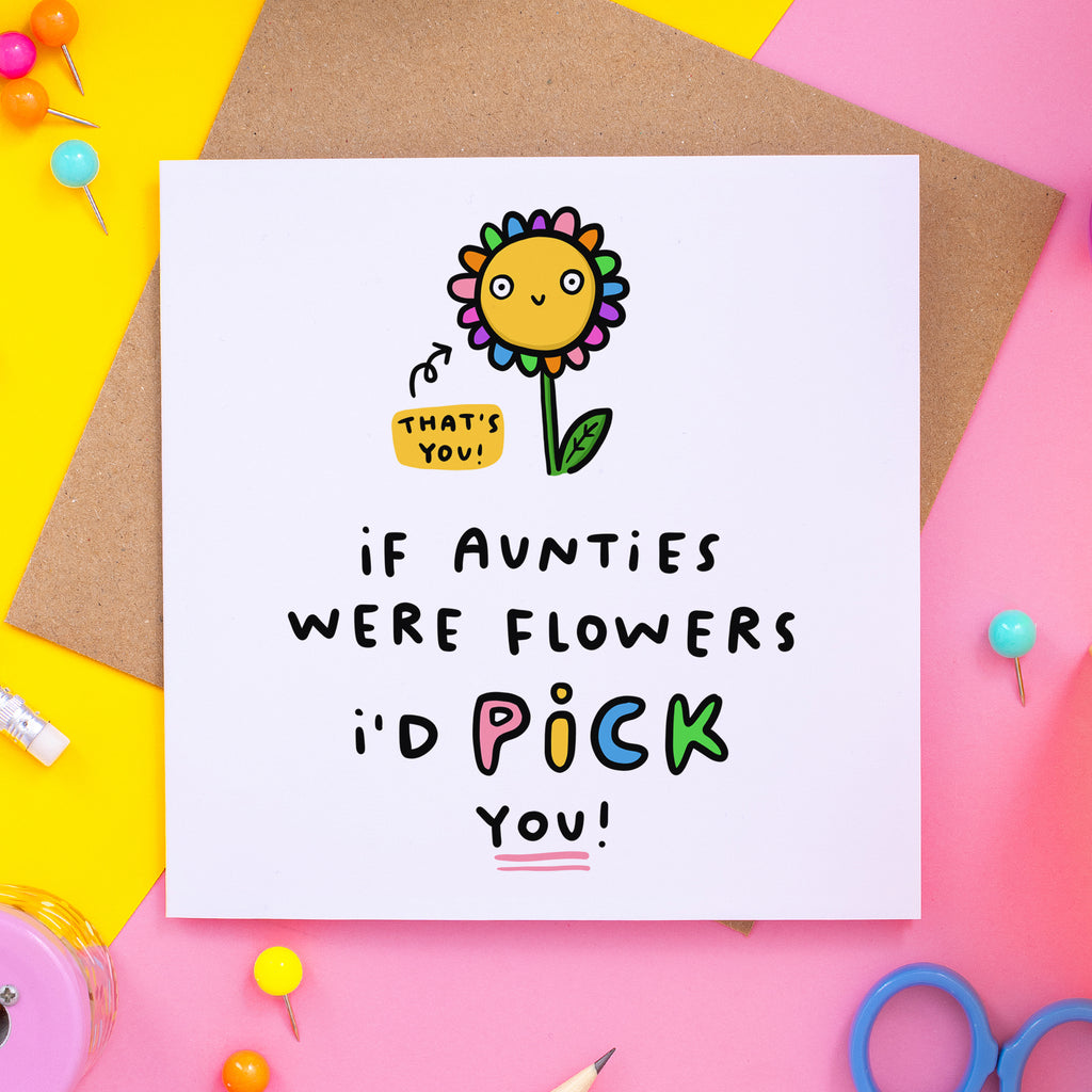 Aunties Were Flowers Birthday Card