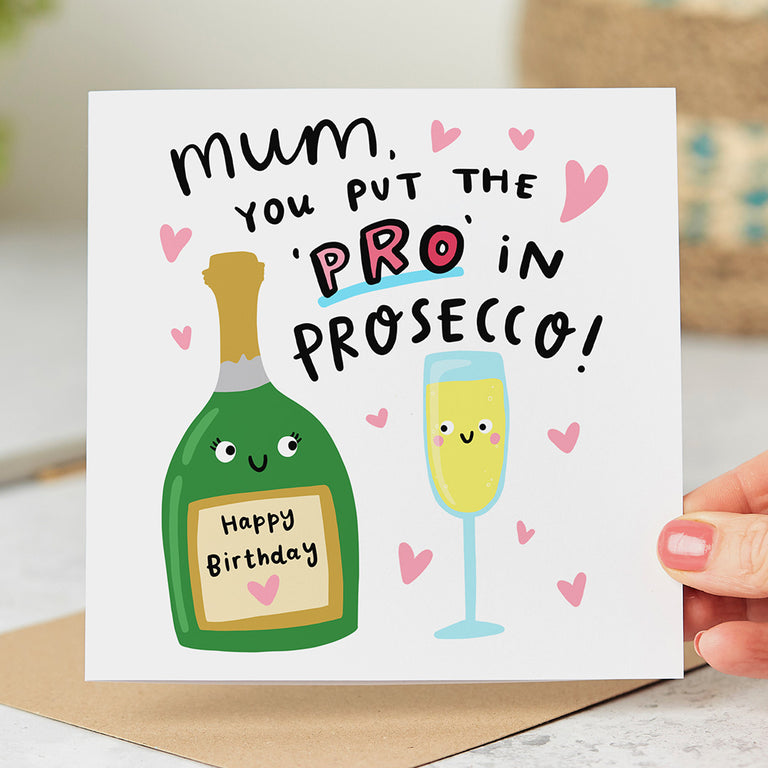 Prosecco Mum Birthday Card