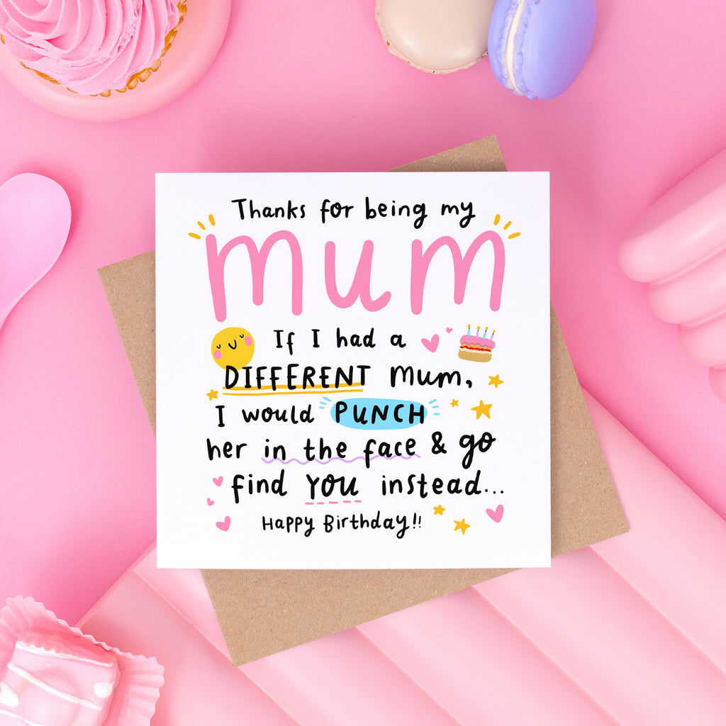 Mum - Punch Her In The Face Birthday Card