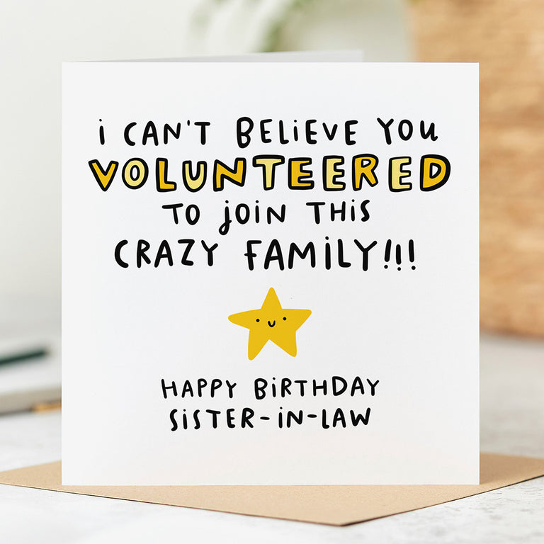 Sister-in-law Crazy Family Birthday Card