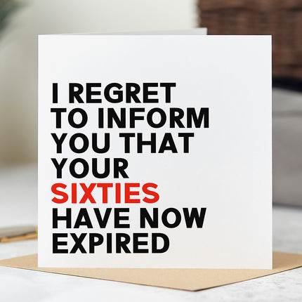 Expired Sixties - Funny 70th Birthday Card – Arrow Gift Co