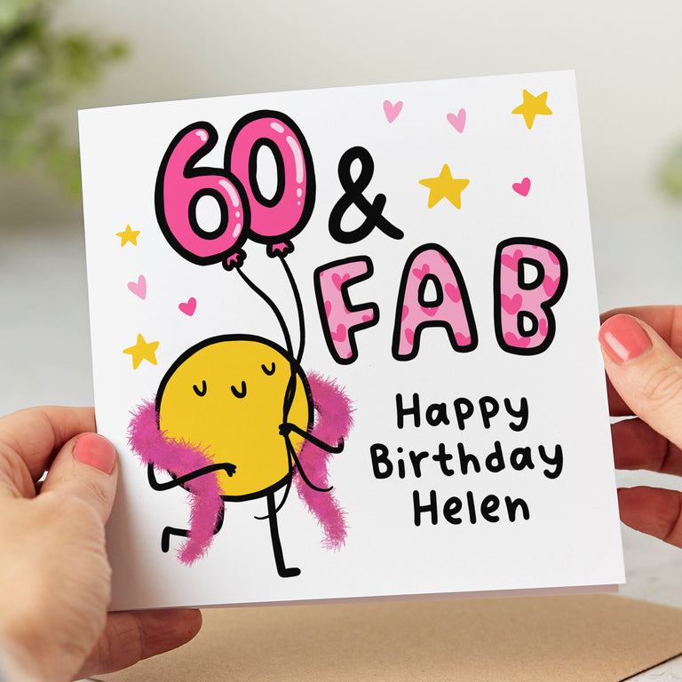 Sixty and Fabulous Personalised Card