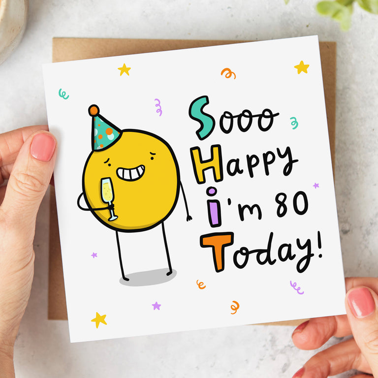 So Happy I'm Eighty Today Birthday Card