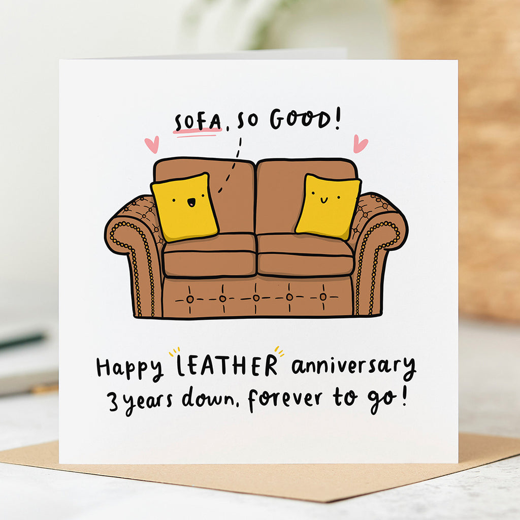 3rd Anniversary Card - Sofa So Good