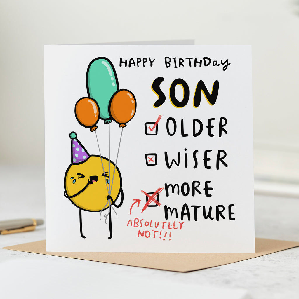 Son More Mature Not Birthday Card