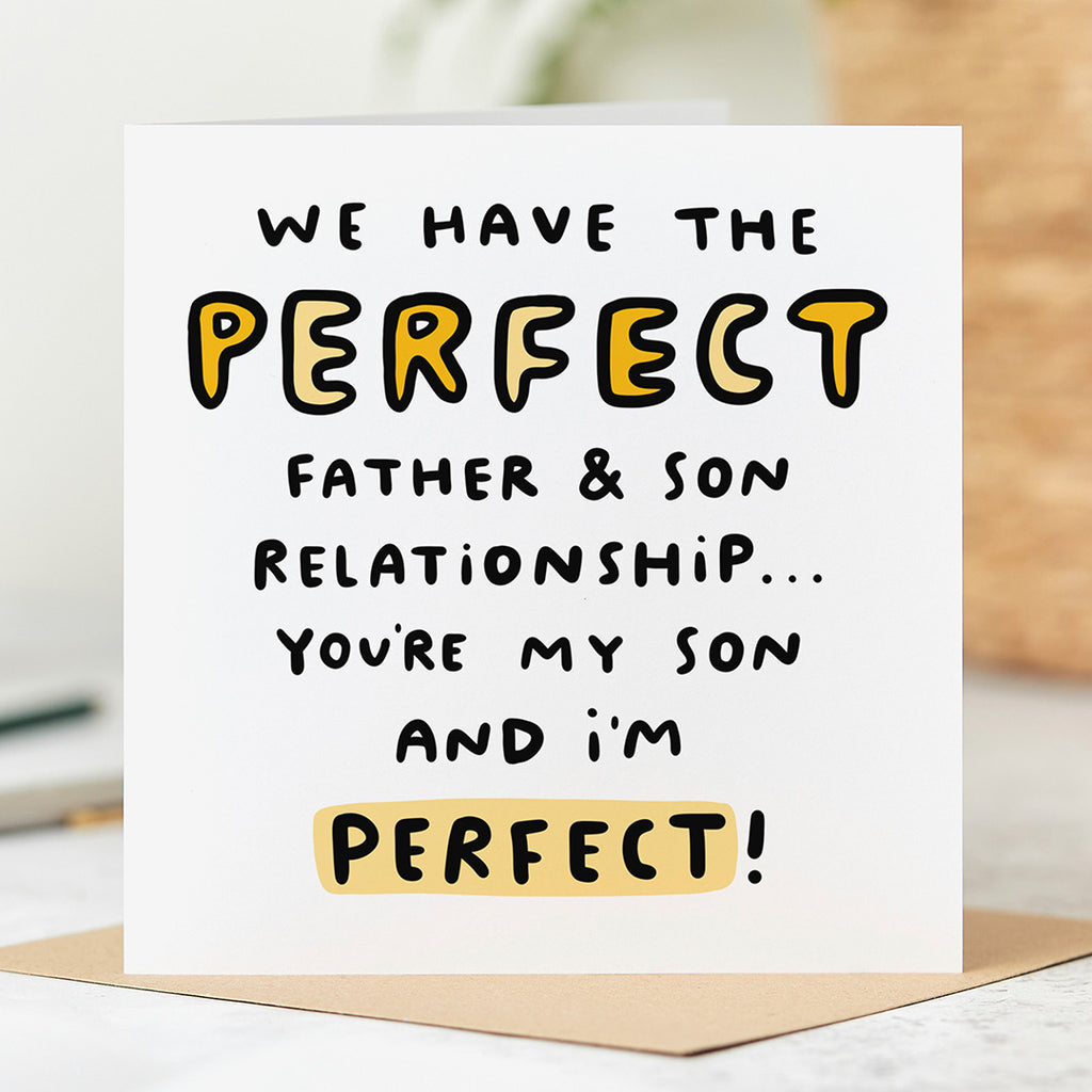 Son Dad Is Perfect Birthday Card