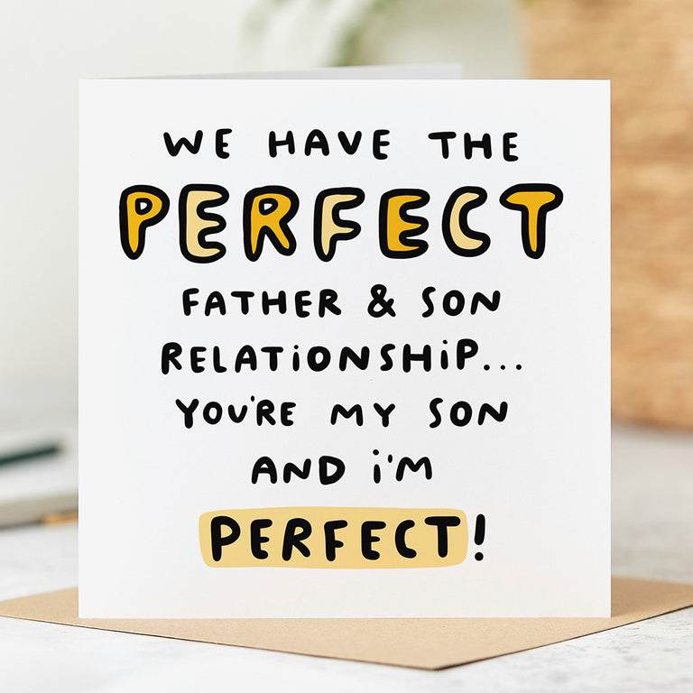 Son Dad Is Perfect Birthday Card