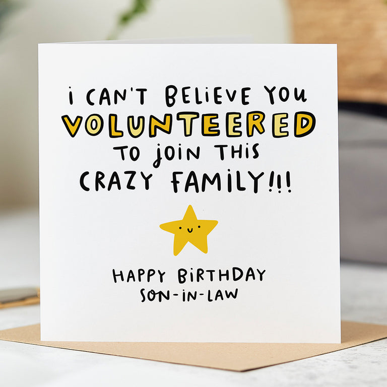 Son-in-law Crazy Family Birthday Card