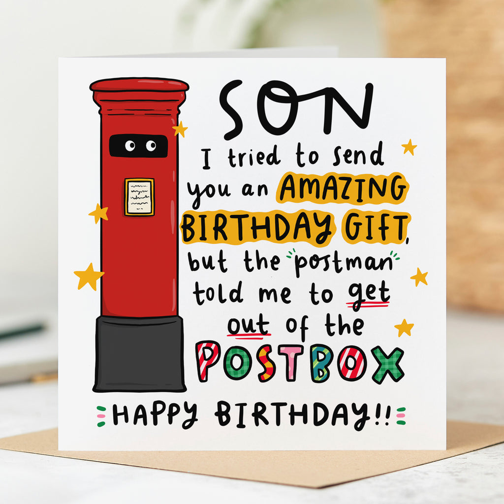 Son Post Box Birthday Card