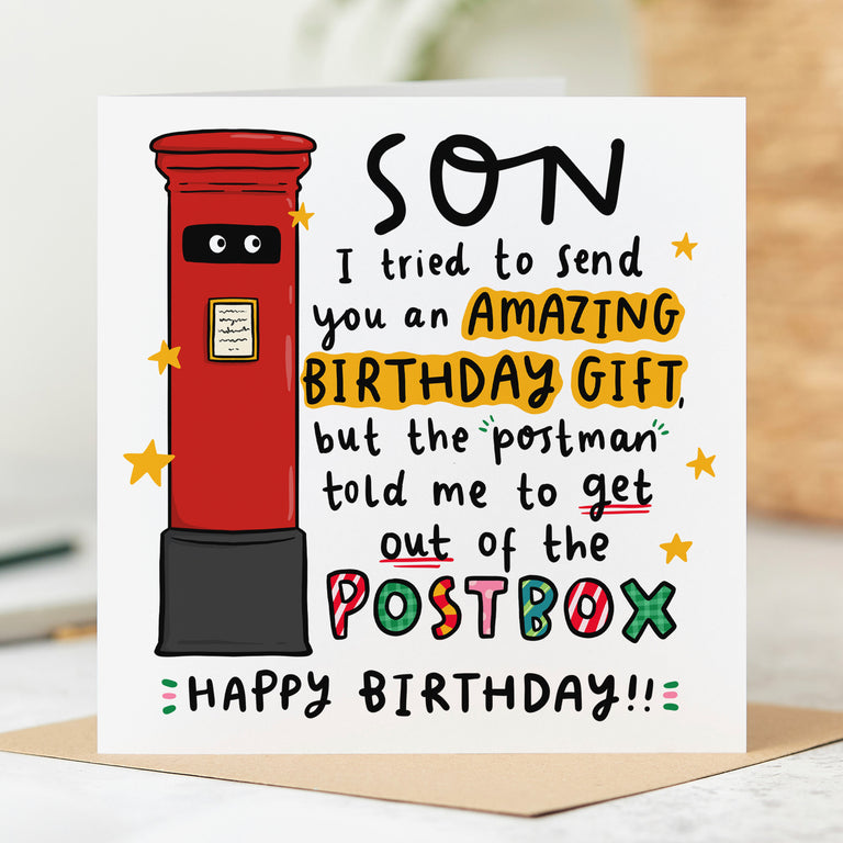 Son Post Box Birthday Card