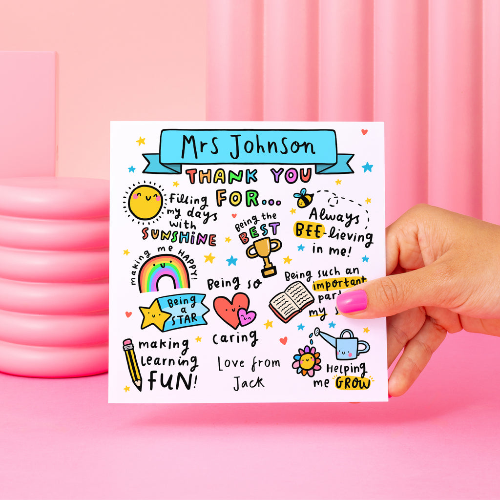 Teacher Thank You Personalised Card