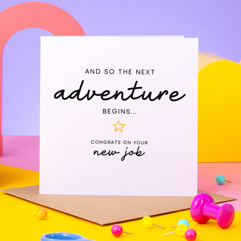 The Next Adventure Begins New Job Card