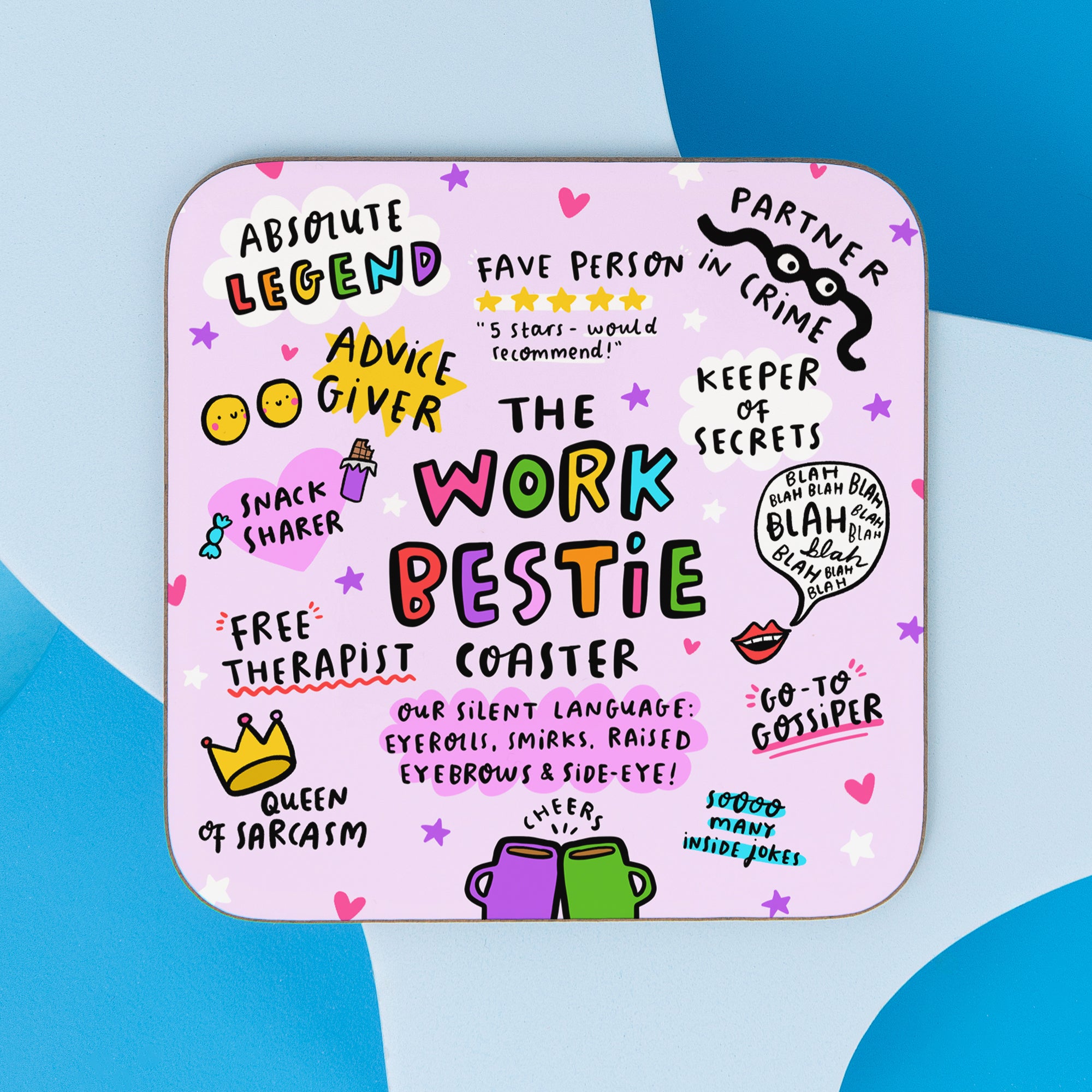 Work Coasters The Work Bestie Coaster | Work Colleague Gift & Arrow Gift Co