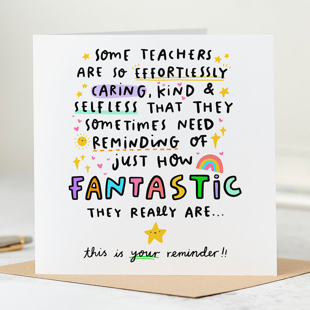 Fantastic Teacher Thank You Card | This Is Your Reminder & Arrow Gift Co