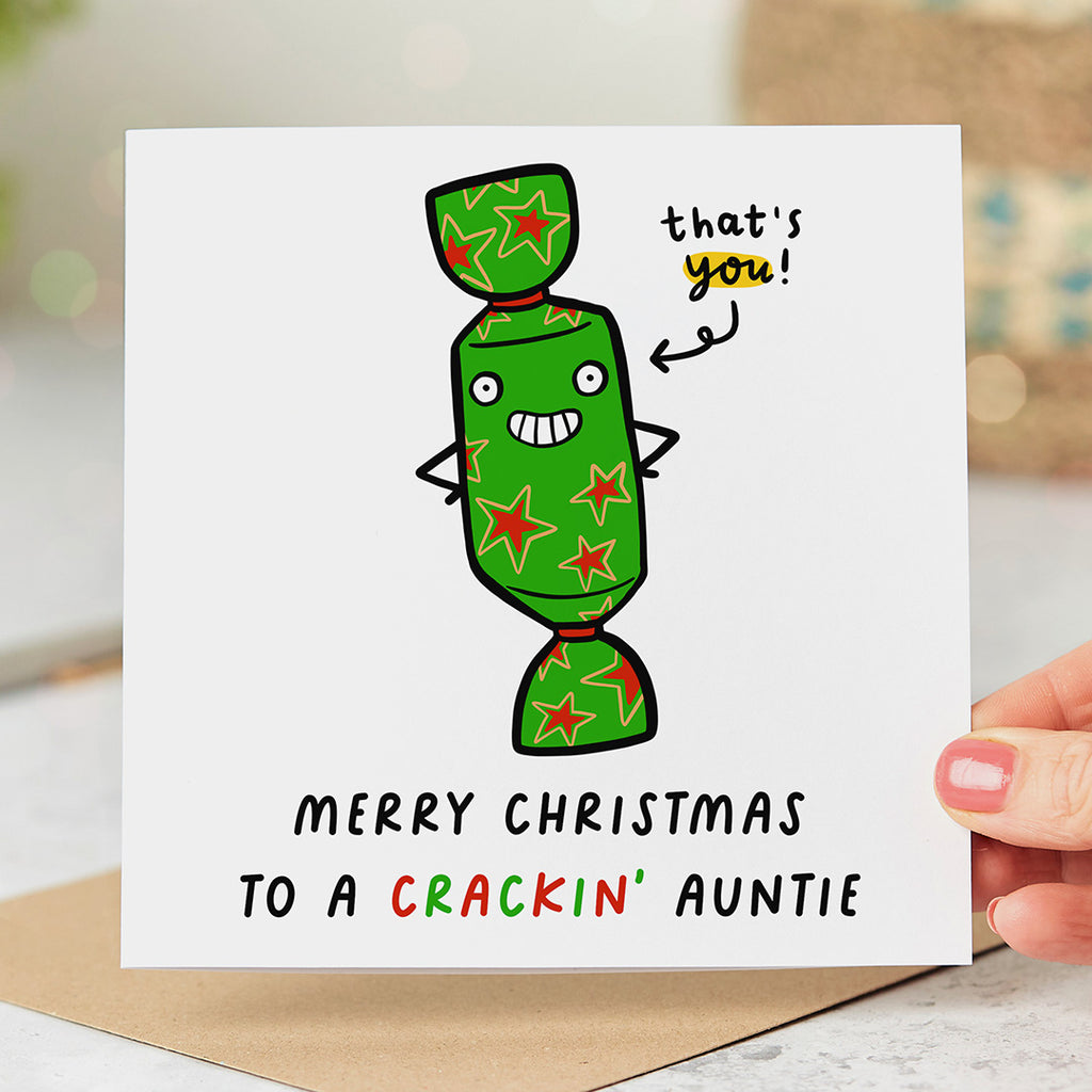 Auntie Crackin' Christmas Card