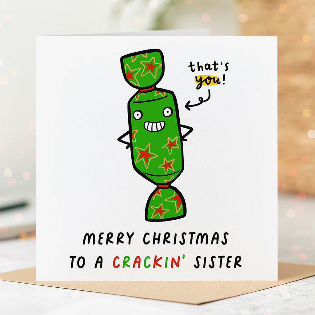 Sister Crackin' Christmas Card