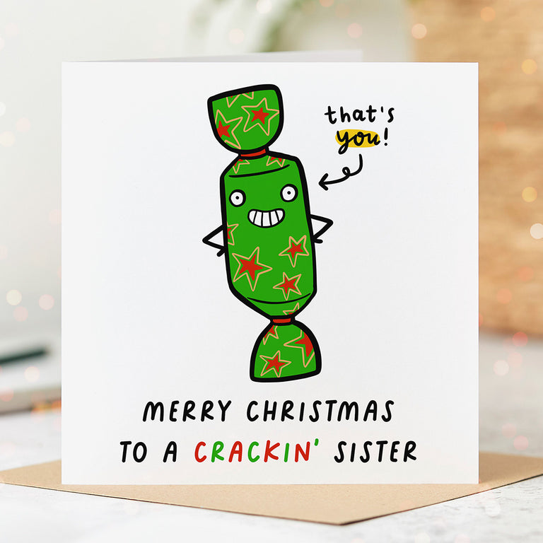 Sister Crackin' Christmas Card