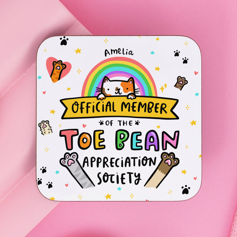 Toe Bean Appreciation Society - Personalised Coaster